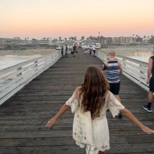 Vintage open back lace white dress